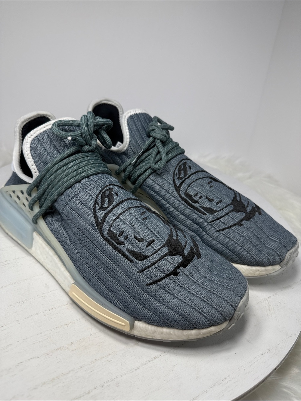Billionaire Boys Club Slate Blue Knit Sneakers with Astronaut Patch